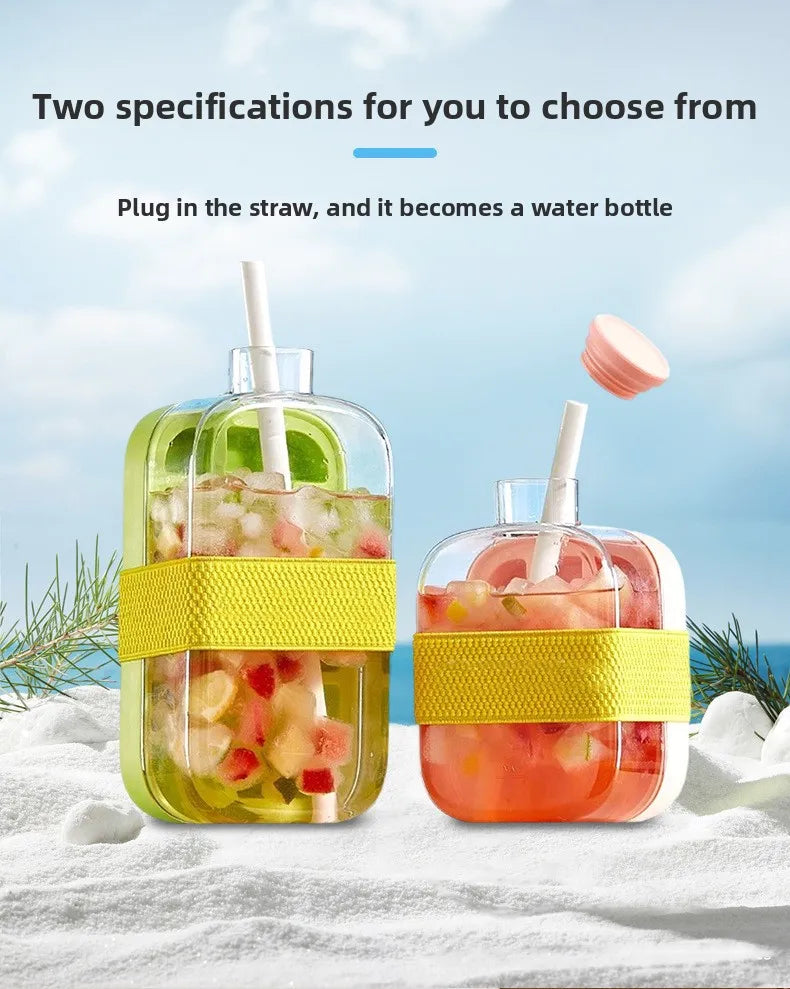 Urbanomax™ Ice Bottle Tray with multiple slots for freezing water bottles, durable plastic design, ideal for keeping drinks cold.