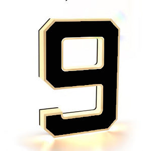 Christmas LED acrylic doorplate number light with festive Christmas design, ideal for holiday home decor.