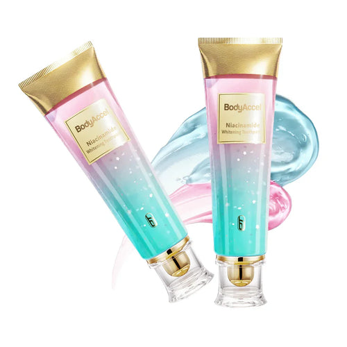 URBANOMAX Niacinamide Whitening Toothpaste tube with mint flavor, showing the packaging and product details.