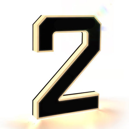 Christmas LED acrylic doorplate number light, festive holiday decoration with illuminated number display for doors.