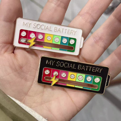 Christmas Social Battery Pin™ featuring festive holiday design, perfect for Christmas accessories and seasonal decoration.