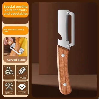 Urbanomax™ Smart Peeler in festive Christmas setting, showcasing its ergonomic handle and sharp peeling blade.