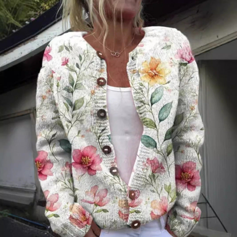 Urbanomax women's 3D digital printed cardigan sweatshirt dress with vibrant, detailed pattern and comfortable fit.