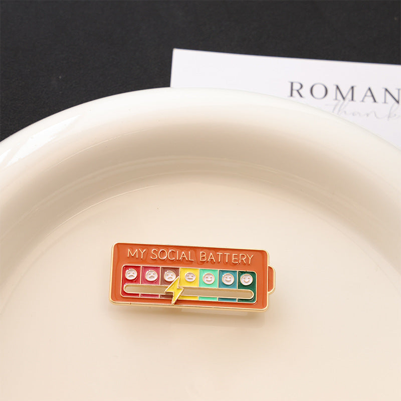 Christmas Social Battery Pin™ featuring a festive holiday design, perfect for Christmas accessories and seasonal attire.