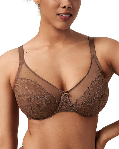 Urbanomax women's full coverage minimizer underwire bra with festive Christmas design, providing comfortable support and shaping.