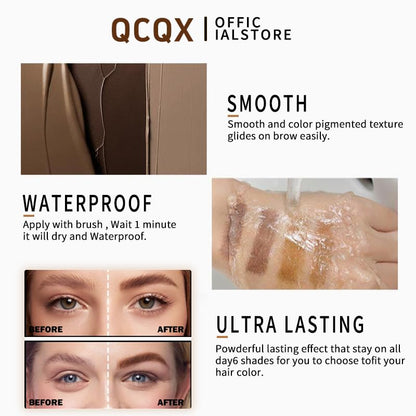 Christmas 3D eyebrow gel in festive packaging, showcasing a clear, volumizing formula for natural eyebrow enhancement.