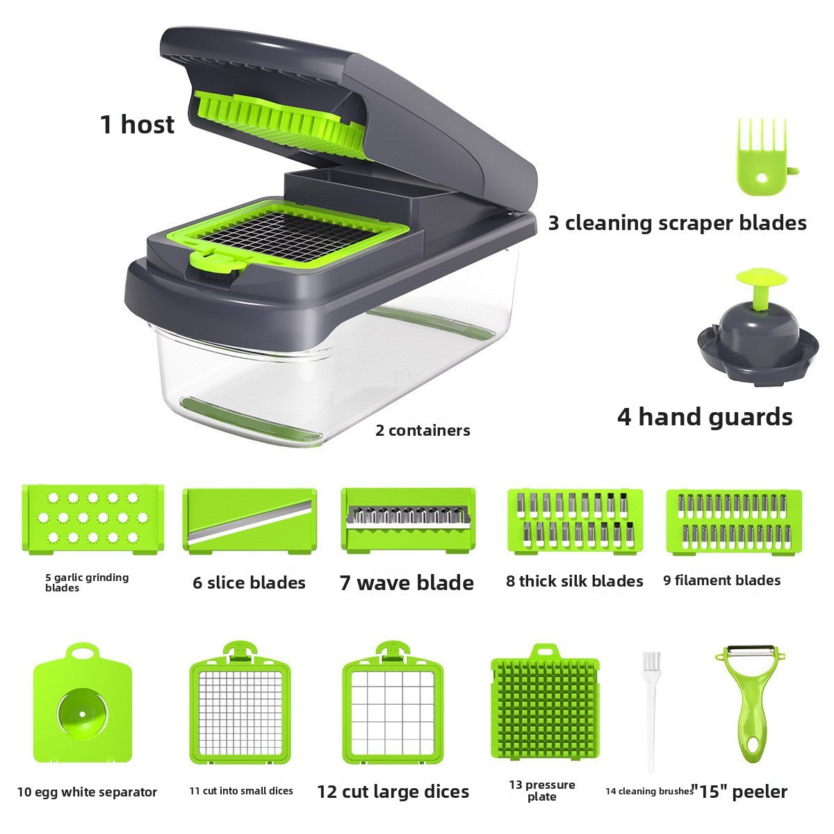 Christmas-themed multifunction vegetable cutter with colorful blades and festive decorations, ideal for holiday food prep.