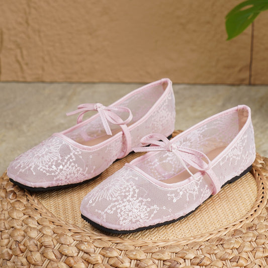 Urbanomax women's square-toe ballet flats with festive Christmas design, stylish and comfortable for holiday wear.