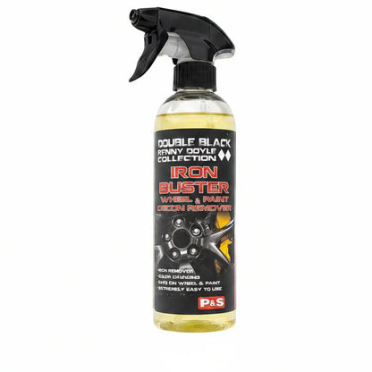 Urbanomax™ Iron Buster Pro safe wheel and paint iron remover in a 100 ml bottle, with a clear label and cap.