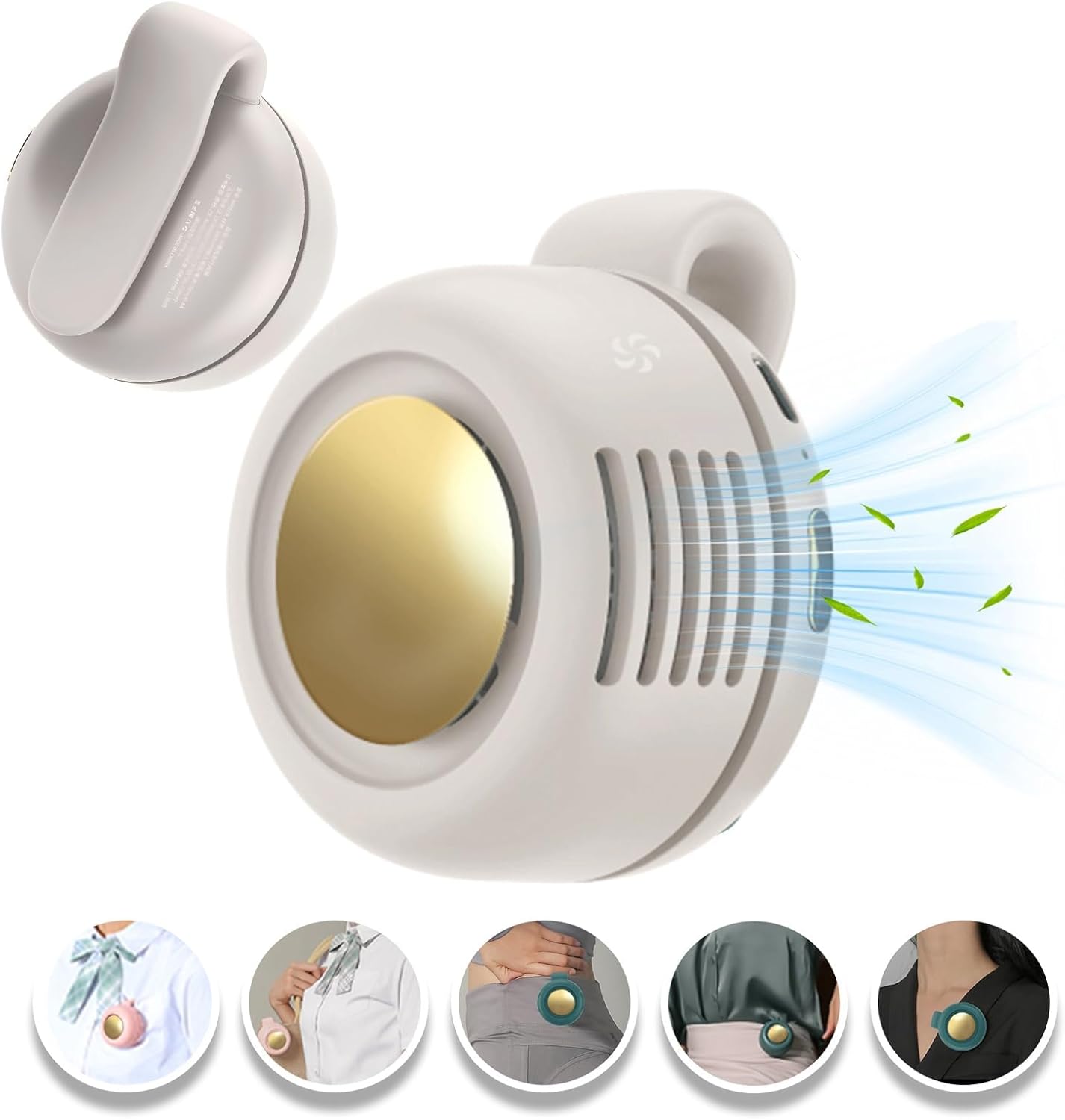 URBANOMAX portable USB rechargeable bladeless fan with sleek design and adjustable settings, ideal for personal cooling.