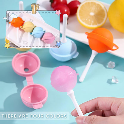 Urbanomax™ silicone lollipop ice cream maker set with five colorful molds for DIY frozen treats.