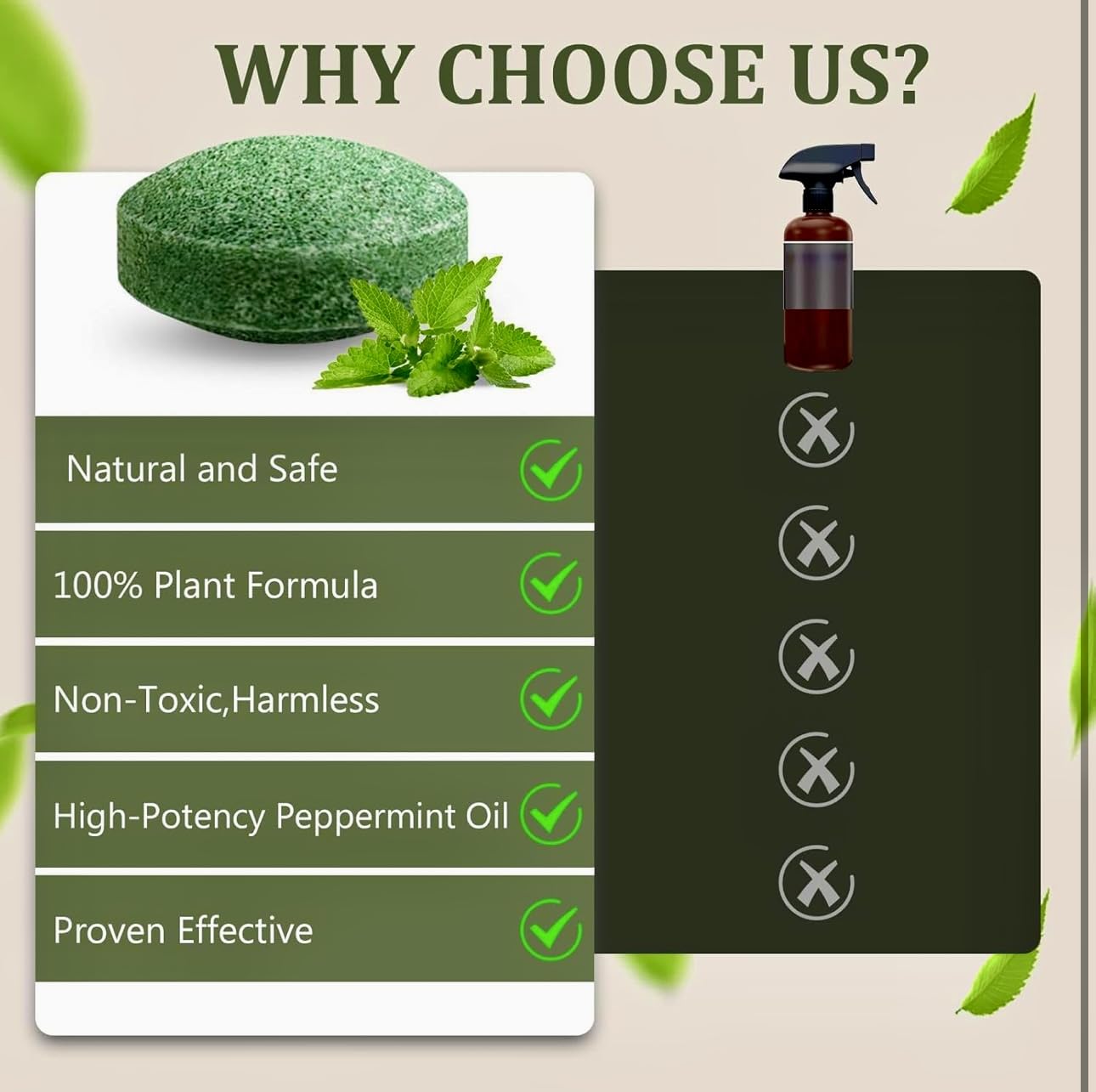 Omega™ Natural Peppermint Pest Repellent Balls in a 24-pack, designed to repel pests using natural peppermint scent.
