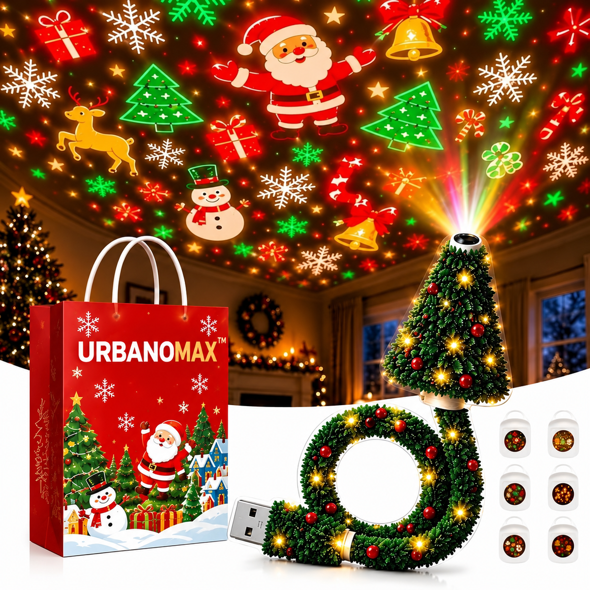 Christmas Ceiling Projector Lamp URBANOMAX