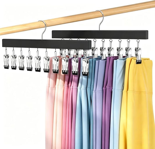 URBANOMAX 10-clip leggings organizer hanger with durable clips for easy storage and organization of leggings or pants.