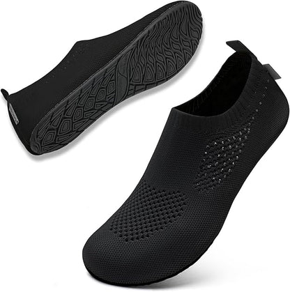 CHRISTMAS barefoot water shoes, lightweight travel house slippers for indoor and outdoor use, with breathable fabric and flexible soles.