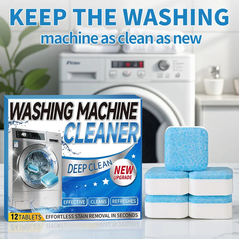 Urbanomax™ Ultra Clean Washing Machine Tablets shown in a clear image, highlighting their compact, white tablet form for laundry cleaning.