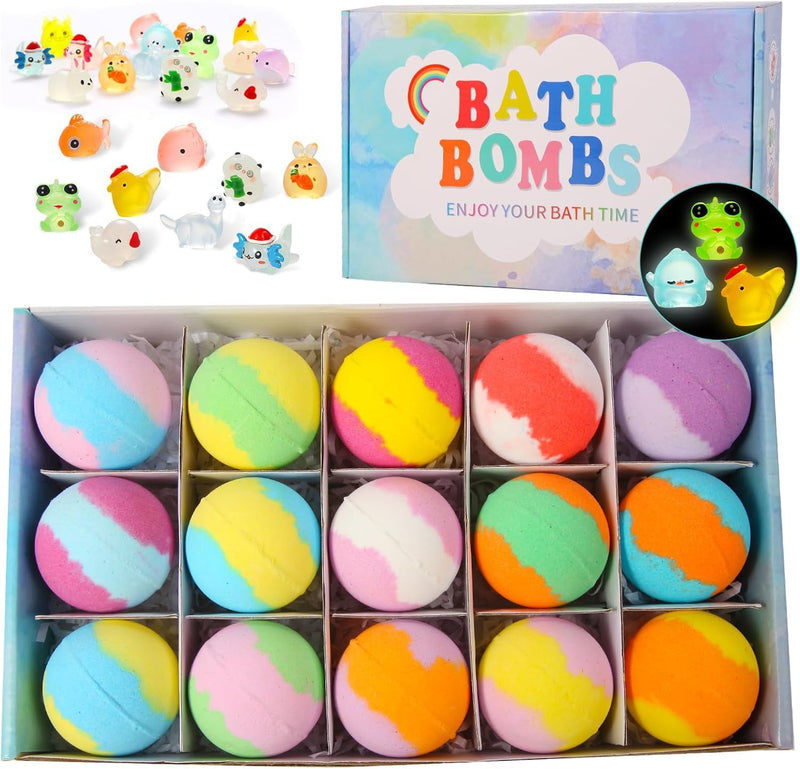 Urbanomax™ kids Christmas bath bomb collection featuring colorful, festive bath bombs in holiday-themed shapes and scents.
