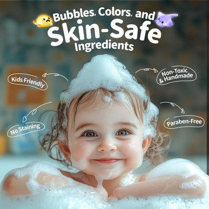 Urbanomax™ kids Christmas bath bomb collection with colorful, festive bath bombs in holiday-themed packaging.