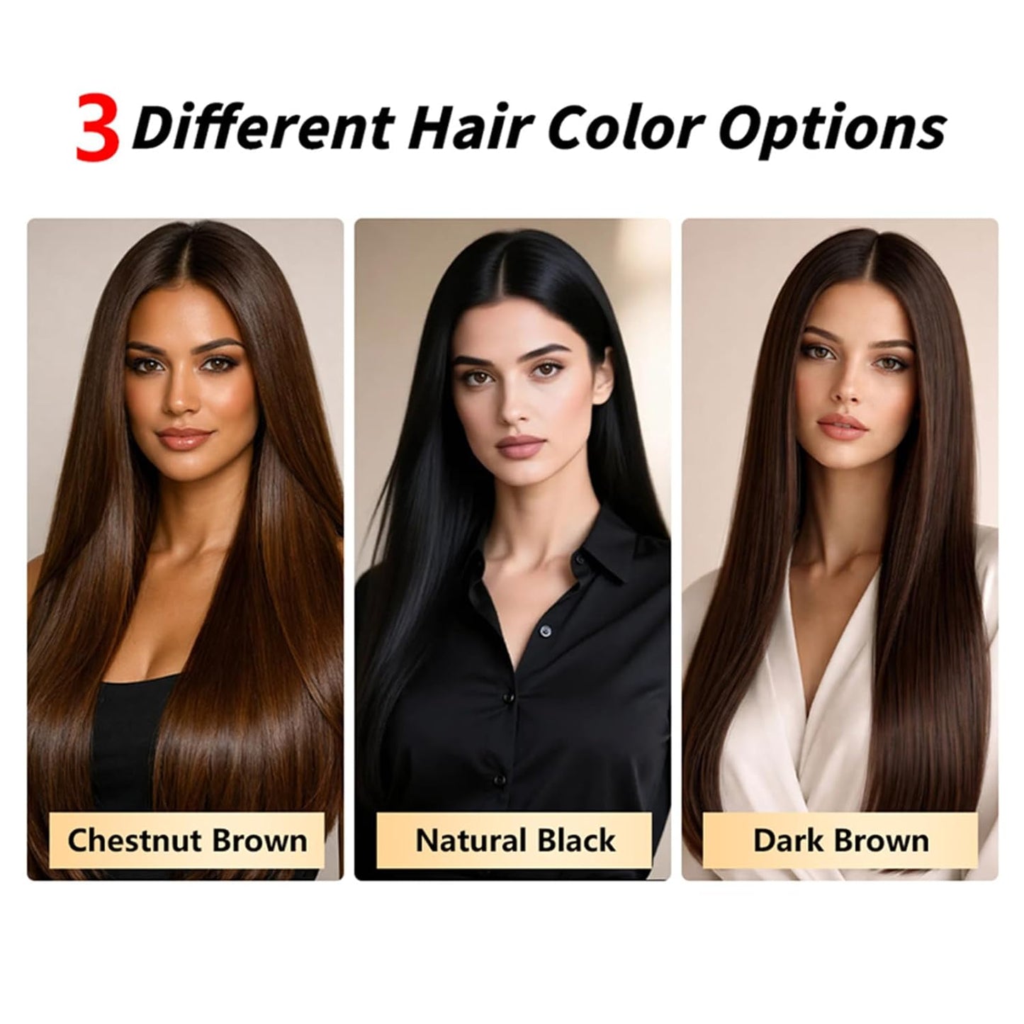 4-in-1 Hair Dye Hair Color Shampoo，Dark Brown 200 ML