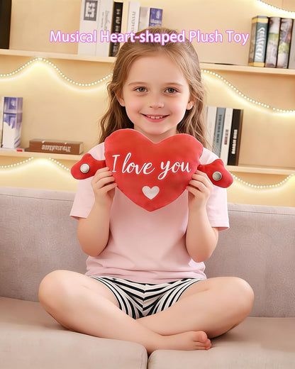URBANOMAX CuddleHeart™ music toy with plush heart shape and soft fabric, designed for comforting and entertaining children.