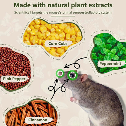 Omega™ Natural Peppermint Pest Repellent Balls in a 24-pack, with peppermint scent and pest-repelling properties, shown in a container.