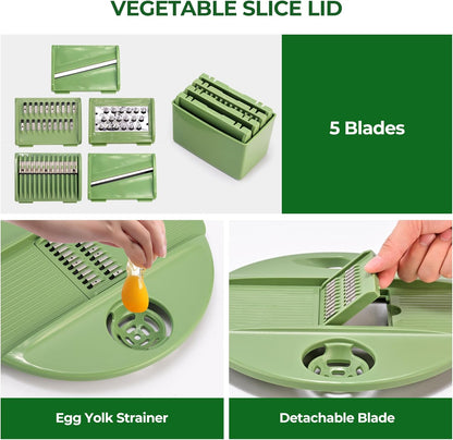URBANOMAX multifunctional vegetable salad dehydrator and cutter with stainless steel blades and adjustable settings for healthy food prep