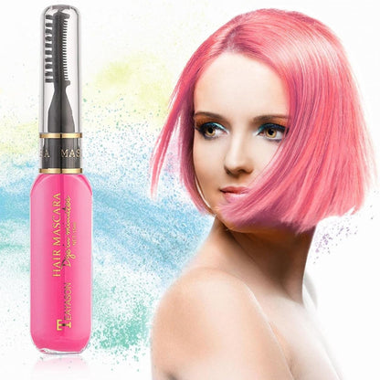 Christmas professional hair dye hair mascara in vibrant shades, featuring a festive holiday-themed packaging and applicator brush.