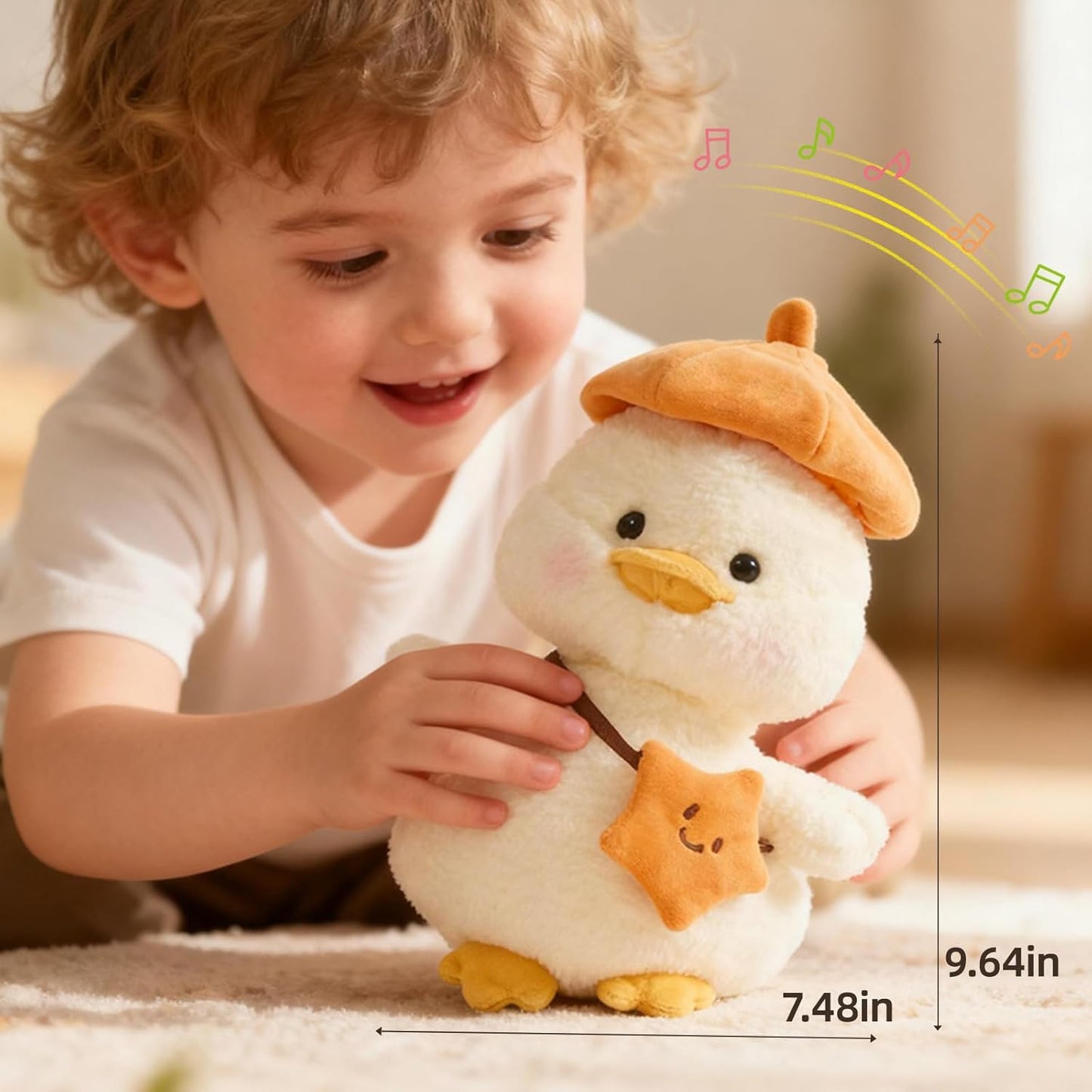 Christmas Easter talking duck toy for baby and toddler, featuring colorful design and festive holiday theme.