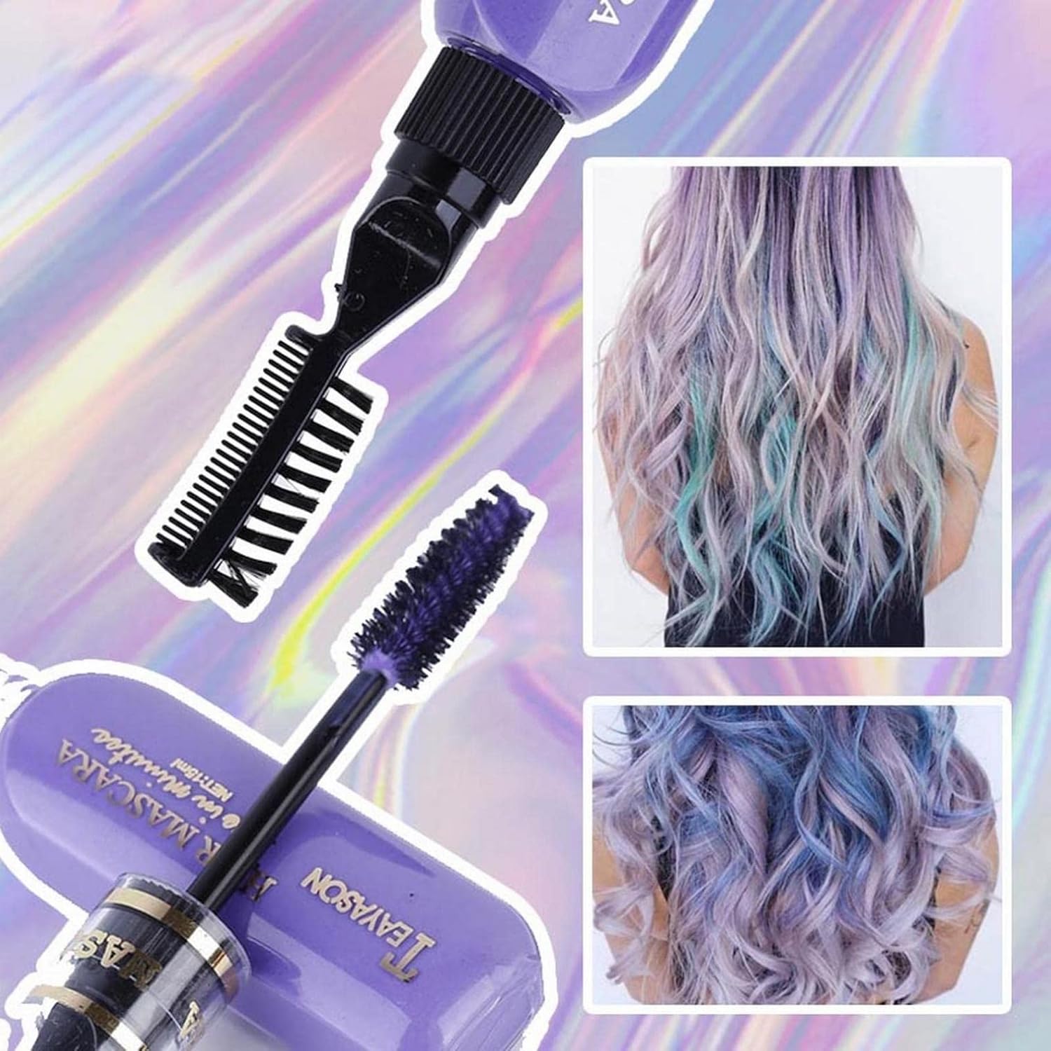 Christmas Professional Hair Dye Hair Mascara in 13 vibrant shades, shown in a festive Christmas-themed packaging.