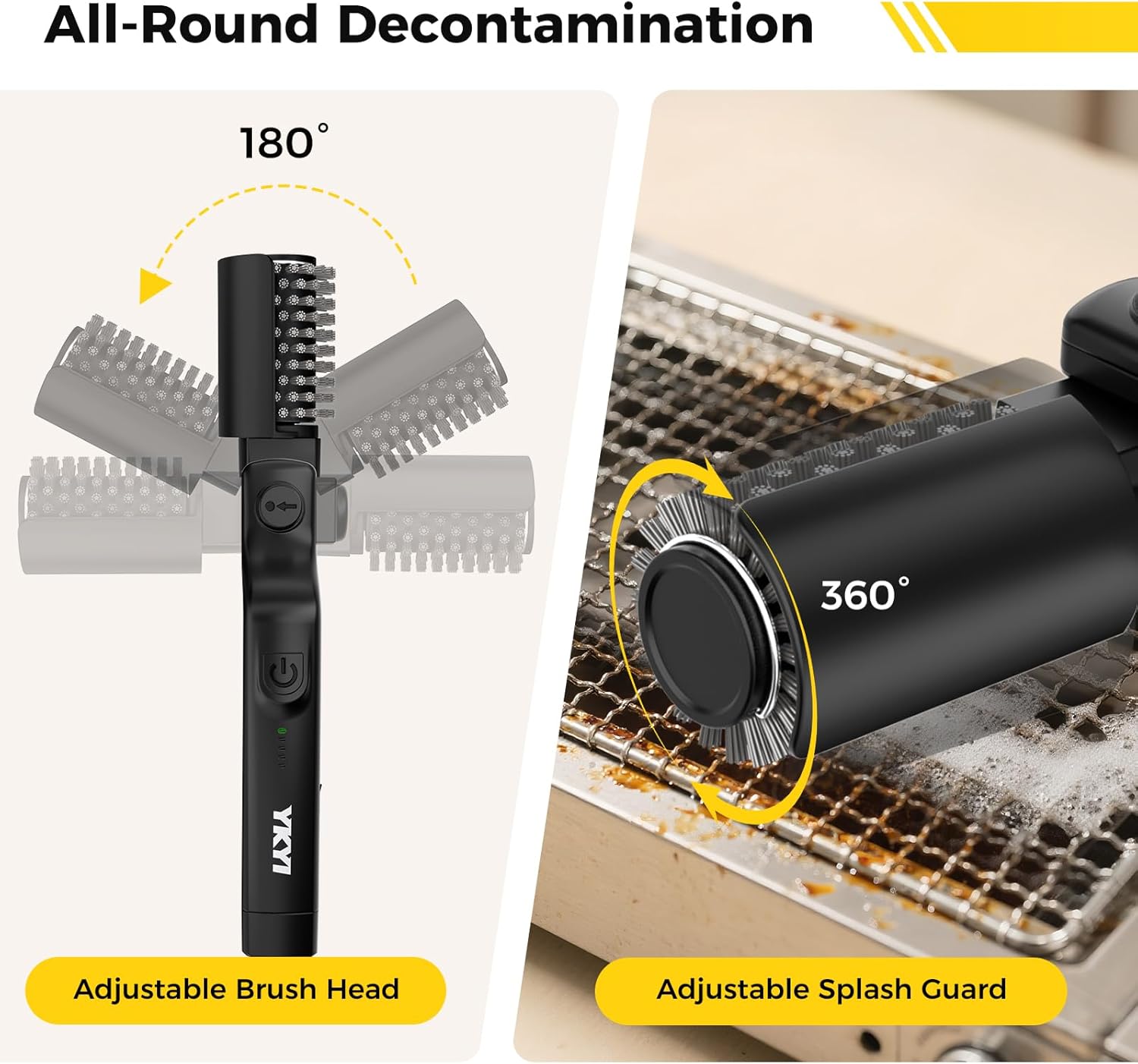 Urbanomax™ upgraded electric grill brush with handle and bristles, designed for easy cleaning of barbecue grills.