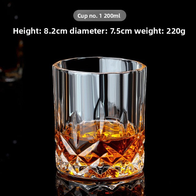 Clear glass whiskey cup with Christmas-themed design, perfect for holiday gatherings and festive celebrations.