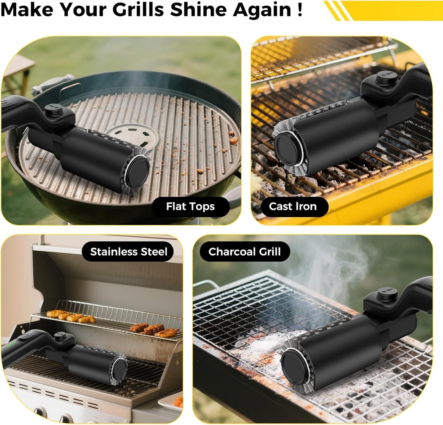 URBANOMAX Urbanomax™ upgraded electric grill brush with a sturdy handle and bristles for effective grill cleaning.