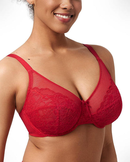 Urbanomax women's full coverage minimizer underwire bra with festive Christmas design, offering comfortable support and shaping.