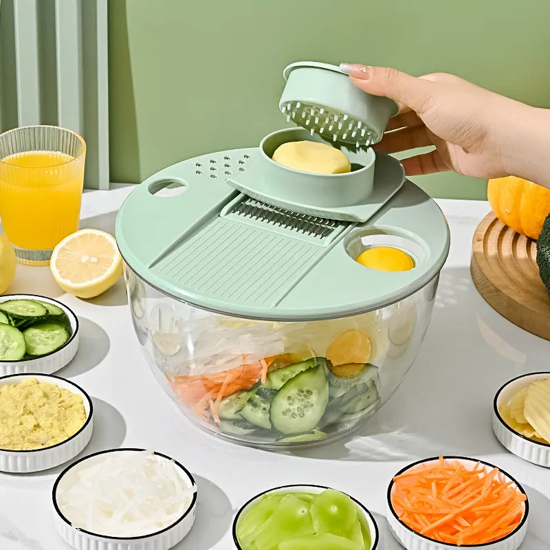 URBANOMAX multifunctional vegetable salad dehydrator and cutter with stainless steel blades and adjustable settings for healthy food prep