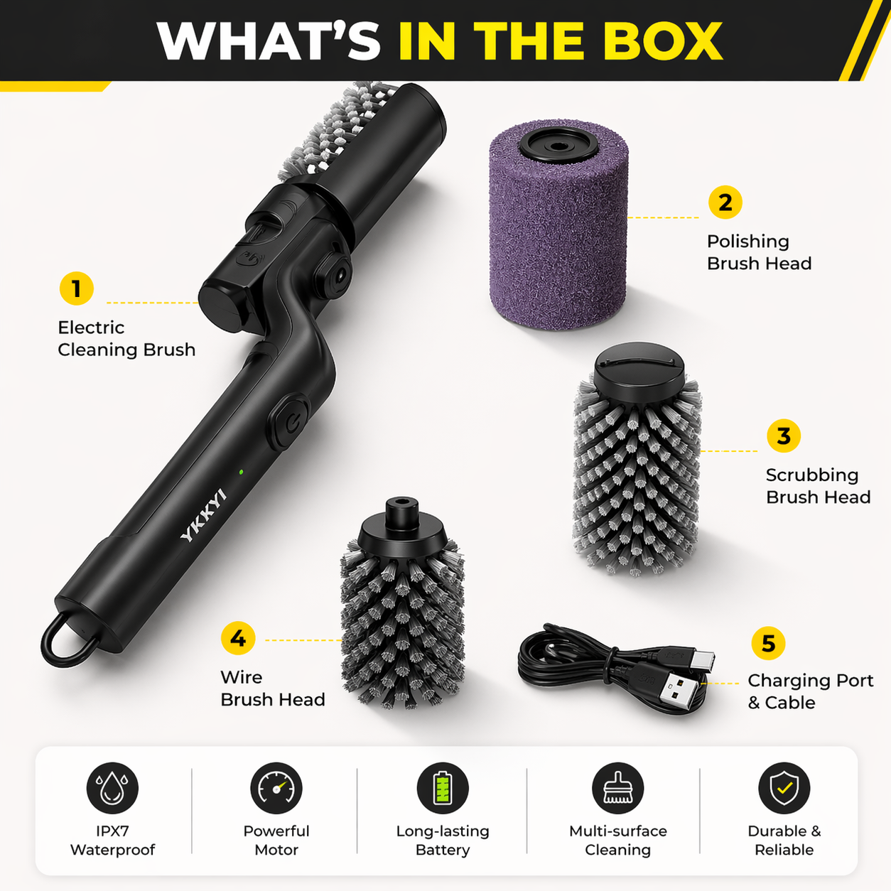 URBANOMAX Urbanomax™ upgraded electric grill brush with ergonomic handle and stainless steel bristles for easy barbecue cleaning.