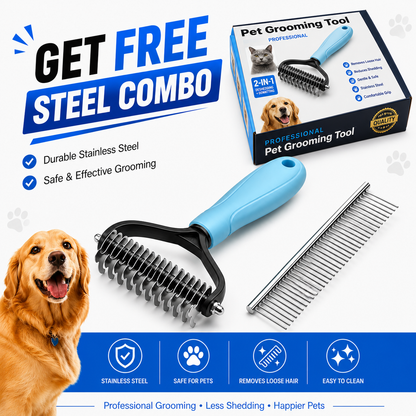 Stainless Double-sided Pet Brush Hair Removal Comb