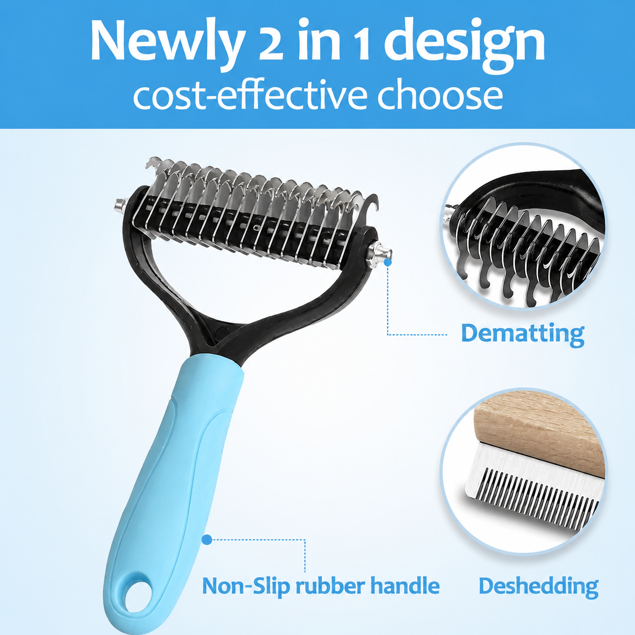 Stainless Double-sided Pet Brush Hair Removal Comb