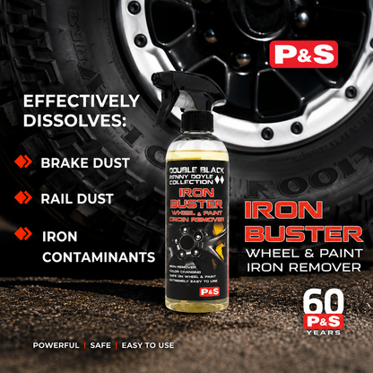 Urbanomax Iron Buster Pro safe wheel and paint iron remover in a 100 ml bottle, designed for removing iron deposits and paint overspray.