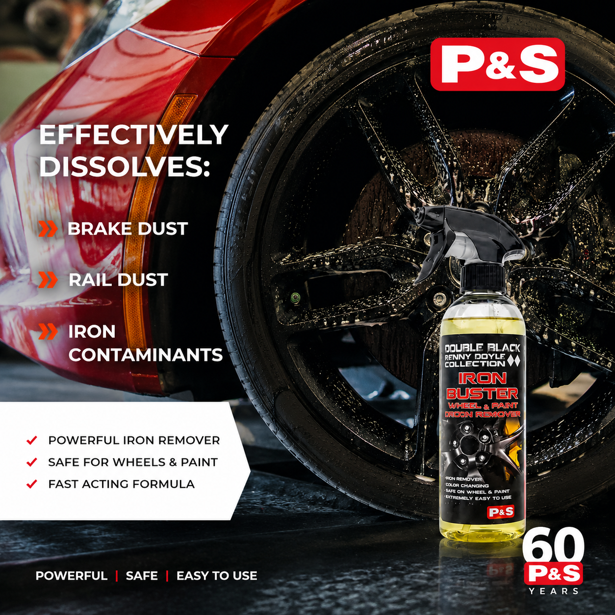 Urbanomax Iron Buster Pro safe wheel and paint iron remover 100ml bottle, designed to clean and remove iron contaminants from vehicle surfaces.