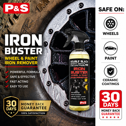 URBANOMAX Iron Buster Pro safe wheel and paint iron remover in a 100 ml bottle, designed for cleaning automotive surfaces.