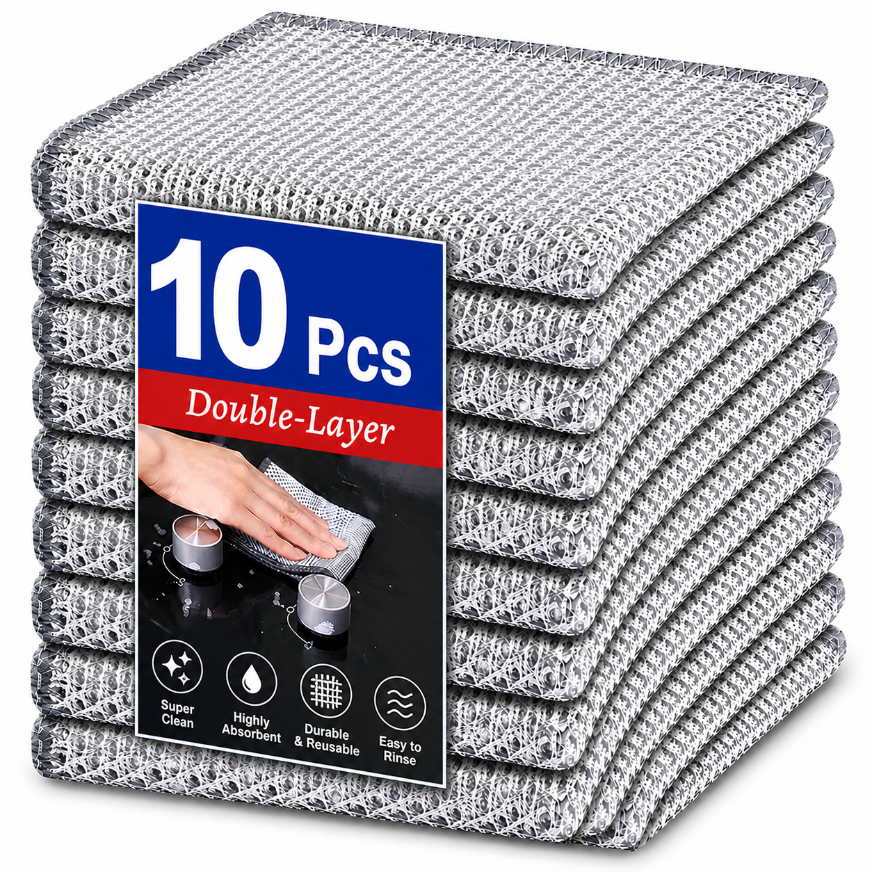Urbanomax EcoSleek cleaning cloth shown, soft microfiber surface ideal for eco-friendly cleaning and dusting.