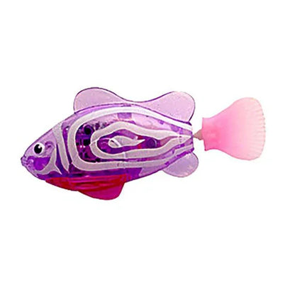 Colorful URBANOMAX Magic Swimming Fish with Lights, four fish set glowing in water, perfect for aquatic decor and entertainment.