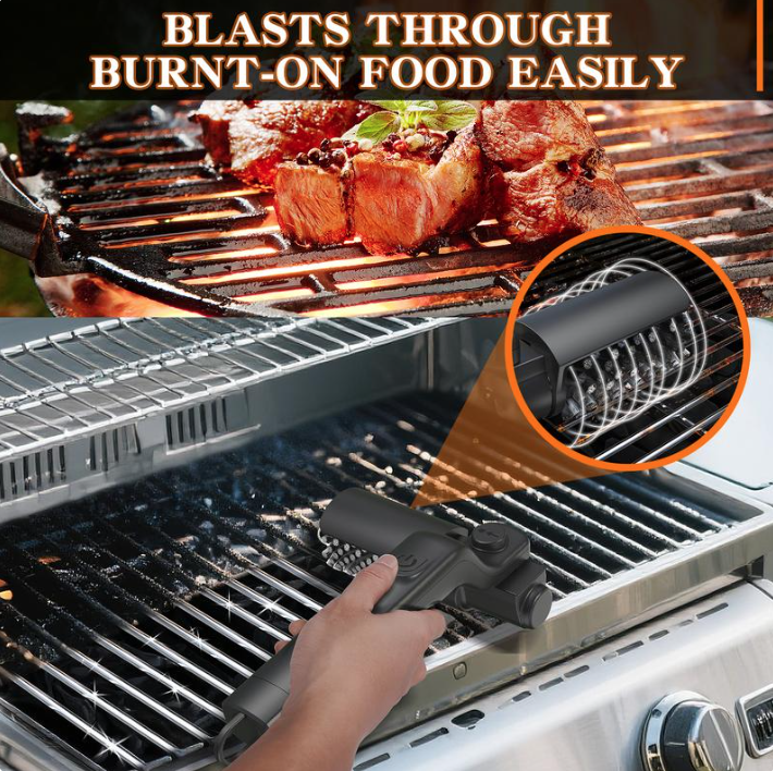 URBANOMAX Urbanomax™ upgraded electric grill brush with stainless steel bristles and ergonomic handle for easy cleaning.
