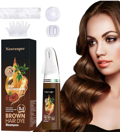 4-in-1 Hair Dye Hair Color Shampoo，Dark Brown 200 ML