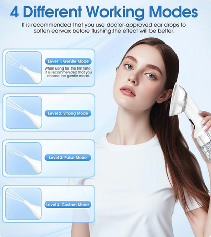 URBANOMAX™️ Electric Ear Cleaning Irrigator with nozzle and control buttons, designed for safe and effective ear hygiene.