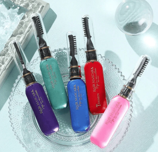 Urbanomax Hair Mascara in 13 vibrant shades, featuring a festive Christmas-themed design for easy, temporary hair color.