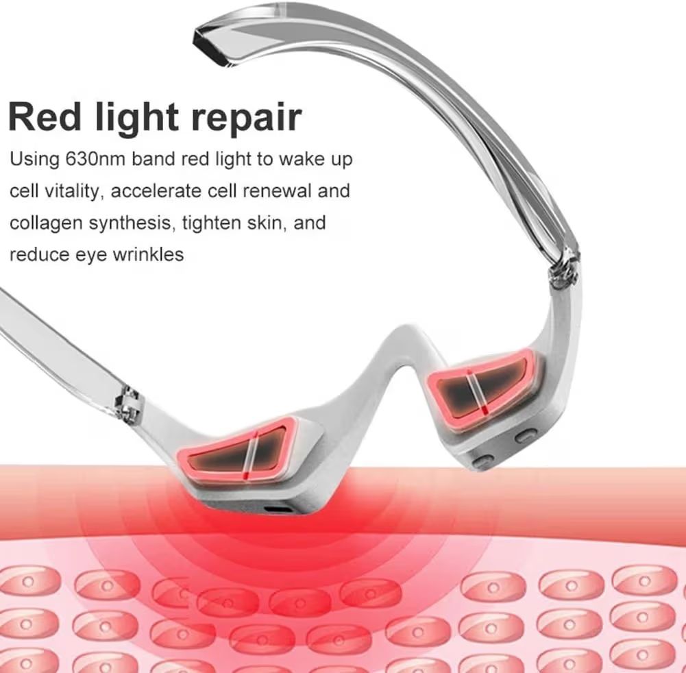 Urbanomax eye massager with soft fabric and adjustable straps, designed for relaxing eye massage and soothing relief.