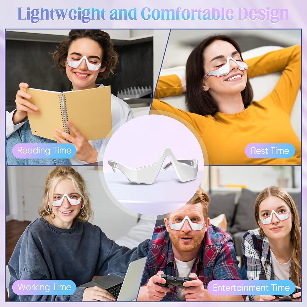 Urbanomax Eye Massager by URBANOMAX with adjustable straps and ergonomic design, providing gentle eye massage and relaxation.
