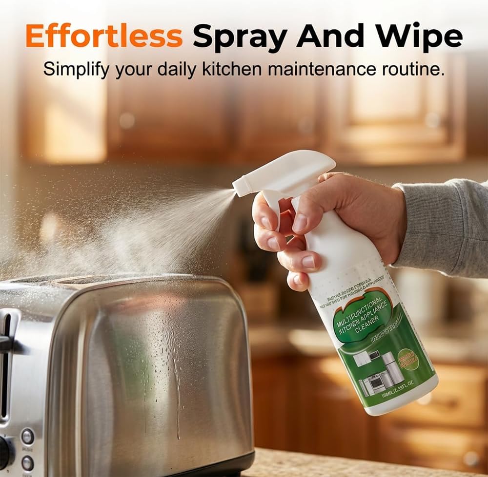 URBANOMAX multipurpose enzyme foam cleaner in a spray bottle, showing foaming cleaning action on various surfaces.