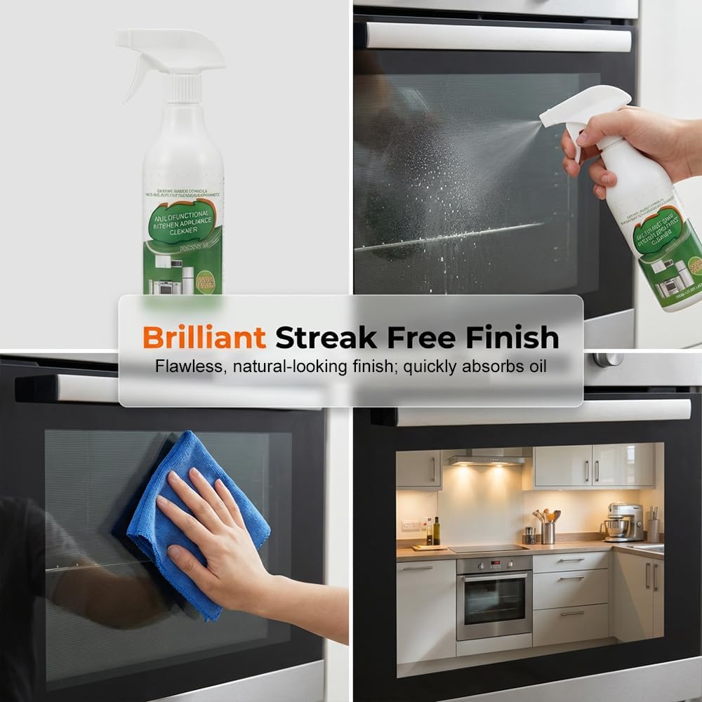 URBANOMAX multipurpose enzyme foam cleaner in a spray bottle, showing foam cleaning surface and application process.